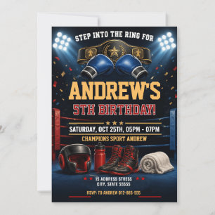 Invitación Listo para el cumpleaños de boxeo personal