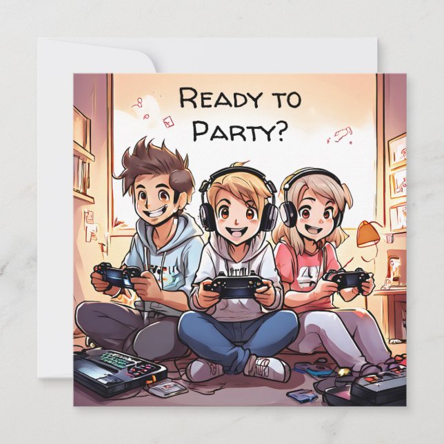 Invitación Listo para el Fiesta | Fiesta de cumpleaños temáti (Anverso)