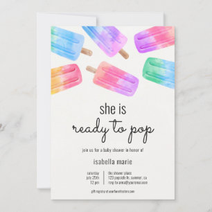 Invitación Listo para estallar Baby Shower de paleta helada