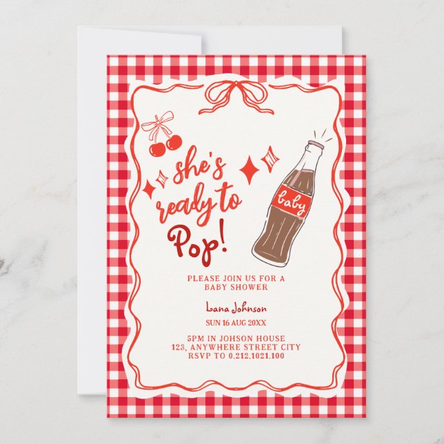 Invitación Listo para explotar Botella de cola Garabato Fiest (Anverso)