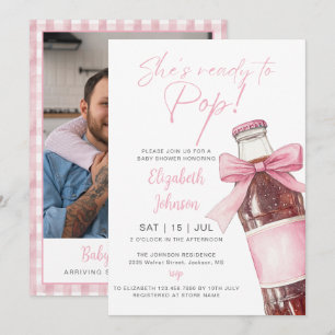 Invitación Listo para explotar Botella de Soda Rosa Invitació