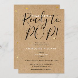 Invitación Listo Para Guión De Moda Rústica Kraft Baby Shower