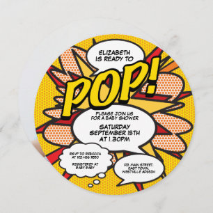 Invitación Listo para hacer pop Baby Shower Photo Fun Retro C
