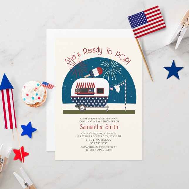 Invitación Listo Para Hacer Que El Baby Shower Patriótico Azu (Subido por el creador)
