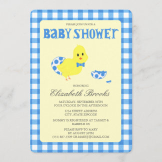 Invitación Listo Para Hatch Chicky Boy Baby Shower