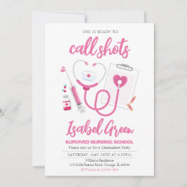 Invitación Listo para llamar a la graduación de enfermeras de