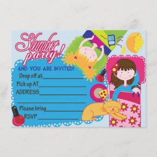 Invitación Listo para llenar chicas de Slumber fiesta de dorm