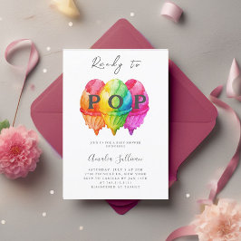Invitación Listo para mostrar Baby Shower rosa gradiente de c