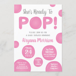 Invitación Listo Para Pop Baby Shower, Rosa
