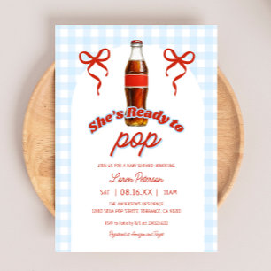 Invitación Listo Para Pop Blue Boy Soda Baby Shower
