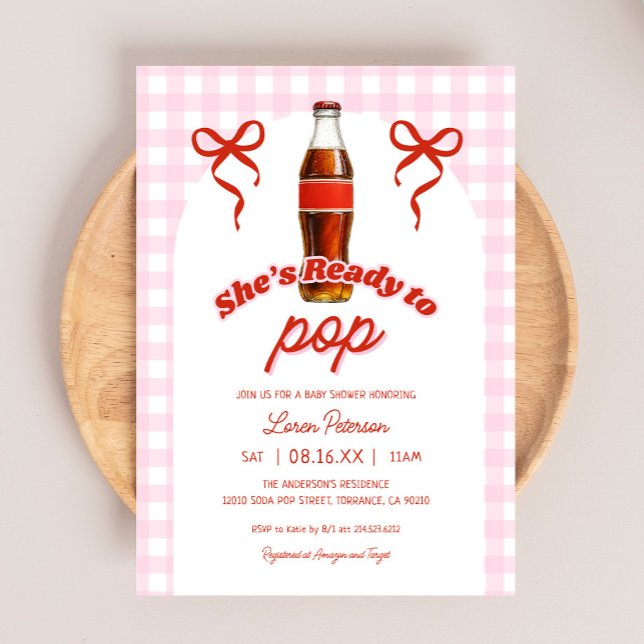 Invitación Listo Para Pop Chica Rosa Soda Baby Shower (Subido por el creador)