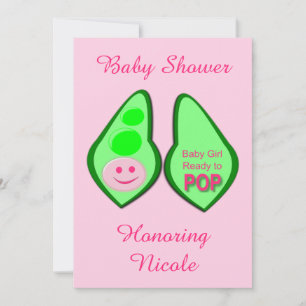 Invitación Listo para pop Girl Pea Rosa Baby Shower