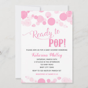 Invitación ¡Listo para pop!Invitación de Chica Baby Shower