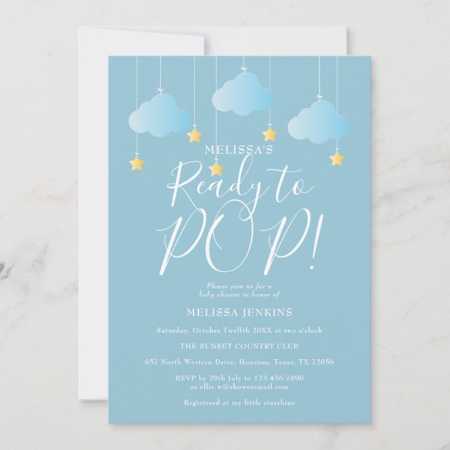 Invitación Listo Para Pop Twinkle Twinkle Baby Shower (Anverso)