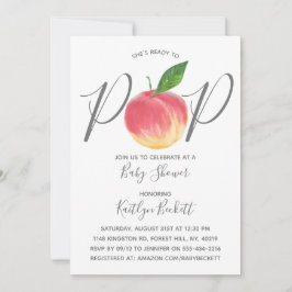 Invitación Listo Para Pop Watercolor Peach Baby Shower