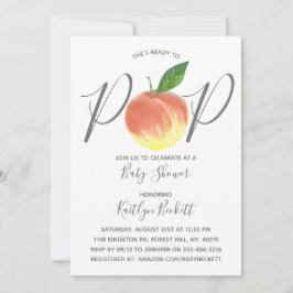 Invitación Listo Para Pop Watercolor Peach Baby Shower