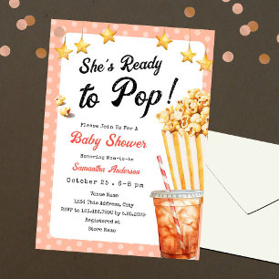 Invitación Listo para reventar Tema de palomitas de maíz y re