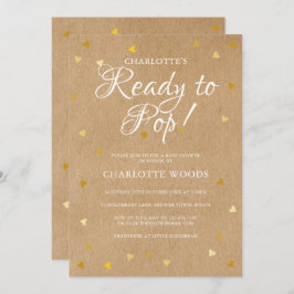 Invitación Listo para sacar Baby Shower / Sprinkle Gold Heart