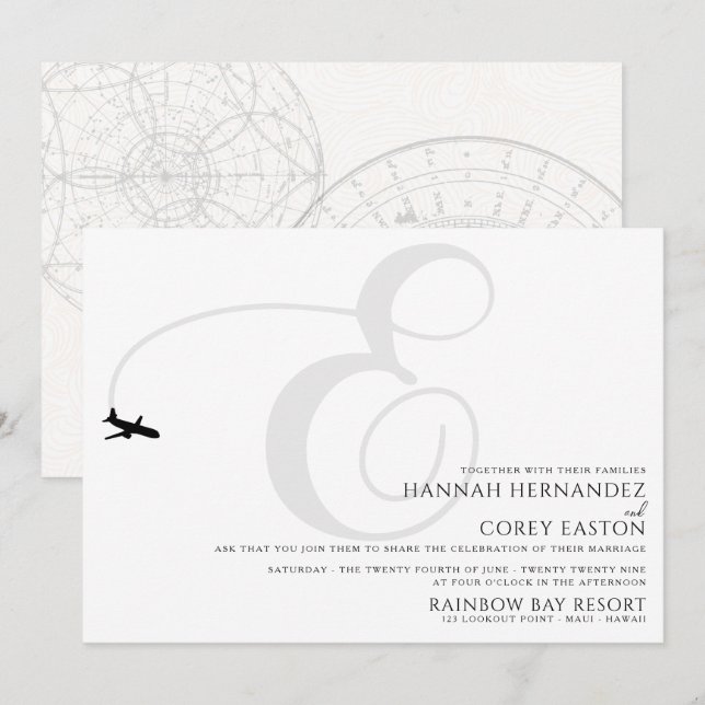 Invitación Listo para sacar E Boda inicial (Anverso / Reverso)