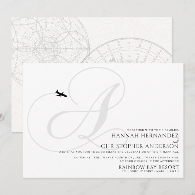Invitación Listo para sacar un Boda inicial (Anverso / Reverso)