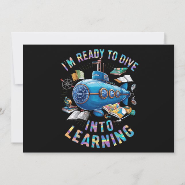 Invitación Listo Para Sumergirse En El Aprendizaje Regreso Su (Anverso)