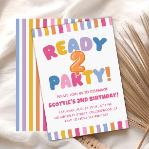 Invitación Listo para una Fiesta Colorida de Cumpleaños 2