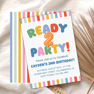 Invitación Listo para una Fiesta Colorida de Cumpleaños 2