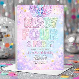 Invitación Listo para una fiesta de cumpleaños Disco Ball CUA
