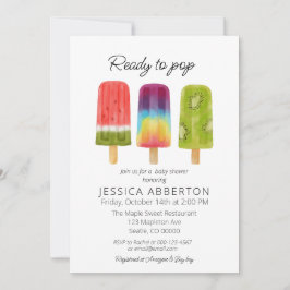 Invitación Listo para usar Baby Shower Popsicle