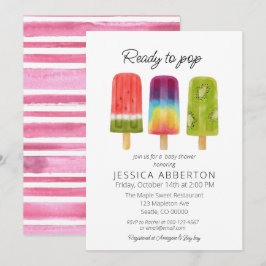 Invitación Listo para usar Baby Shower Popsicle