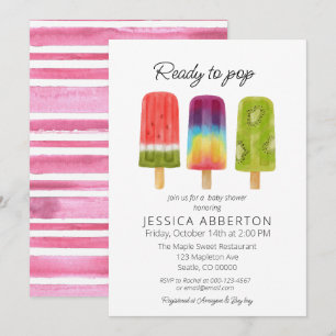 Invitación Listo para usar Baby Shower Popsicle