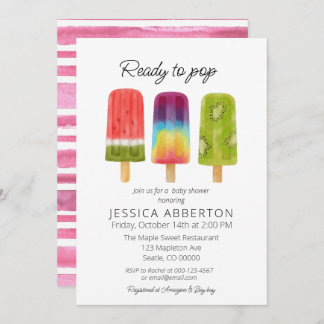 Invitación Listo para usar Baby Shower Popsicle