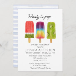 Invitación Listo para usar Baby Shower Popsicle