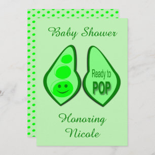 Invitación Listo para usar Baby Shower preñado verde