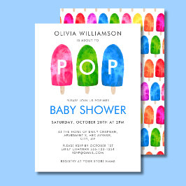 Invitación Listo para usar el coloreado Baby Shower Popsicle 
