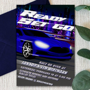 Invitación Listo, Prepárate, Vamos - Carreras 