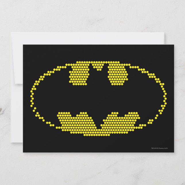 Invitación Lite-Brite Bat Emblem (Anverso)