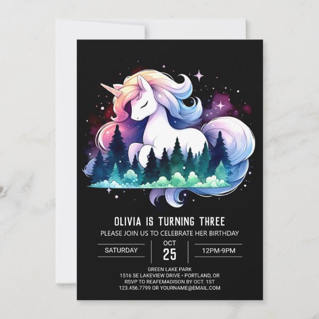 Invitación Little Adorable Horse Birday (Anverso)
