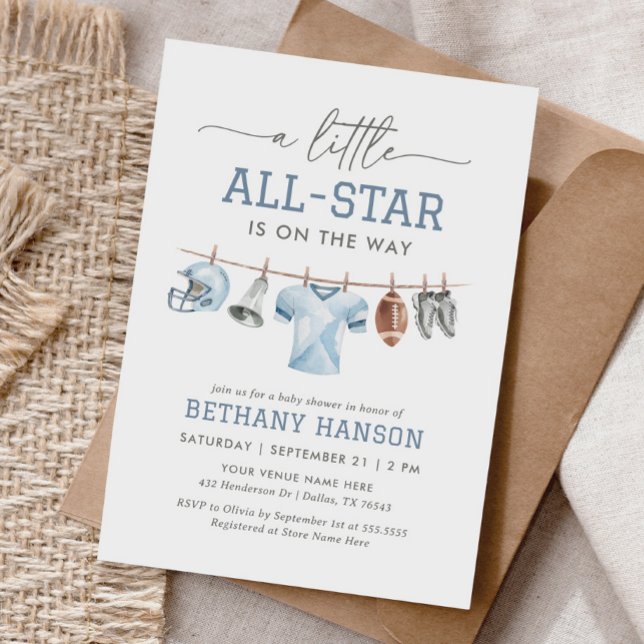 Invitación Little All Star Football Baby Shower (Subido por el creador)