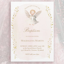 little angel baby girl | Baptism Invitation