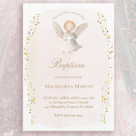 Invitación little angel baby girl | Baptism Invitation