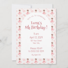 Invitación Little Ballerina #3 - Brunette Chica
