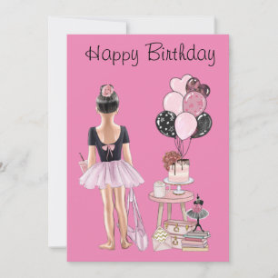 Invitación Little Ballerina feliz cumpleaños