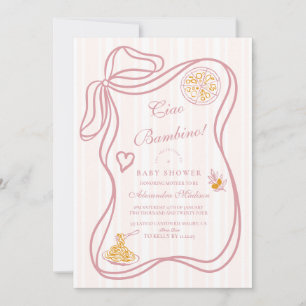 Invitación Little Bambina Pink Italiano Baby Shower