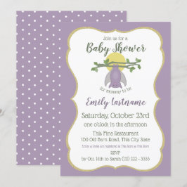 Invitación Little Bat Full Moon Baby Shower