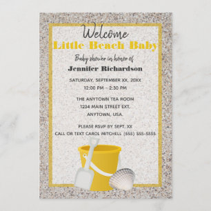 Invitación Little Beach Baby Shoke y Pail Baby Shower