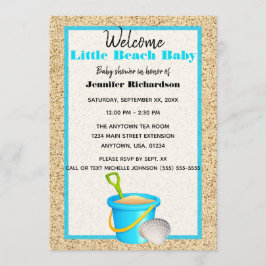 Invitación Little Beach Baby Verde azulada Sand Pail Baby Sho