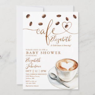 Invitación Little Bean Brewing Cafe Coffee Baby Shower