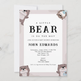 Invitación Little Bear Baby Shower Invitation Design