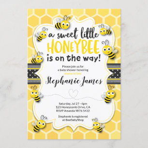 Invitación Little Bee on the Way   Bee Baby Shower
